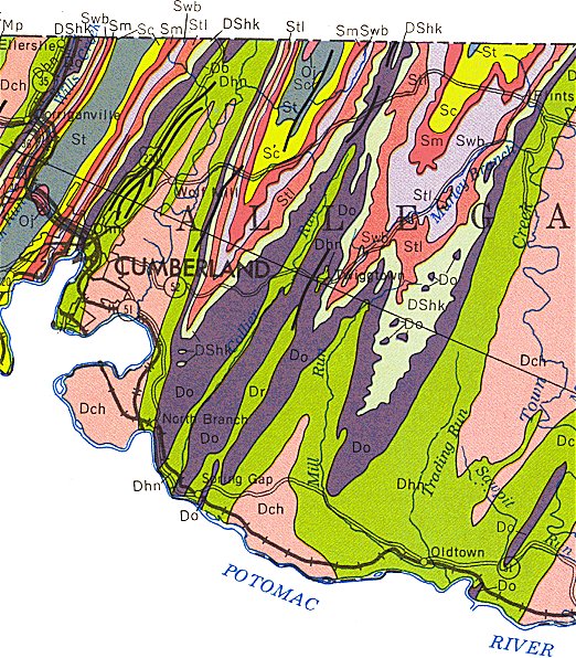 Geologic Map of Allegany County, Central