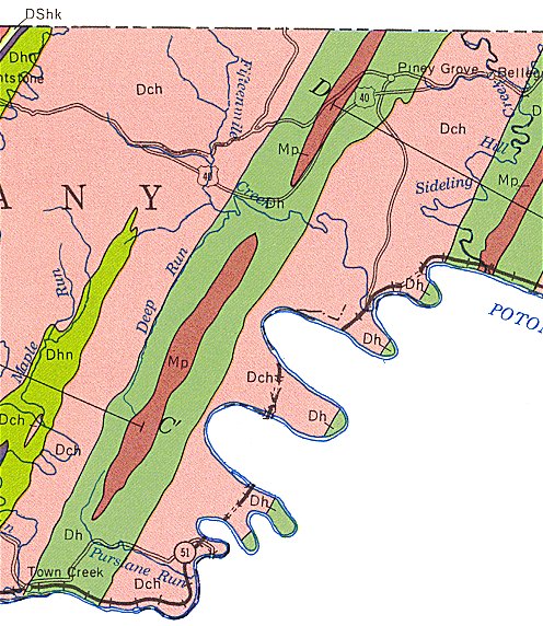 Geologic Map of Allegany County, East
