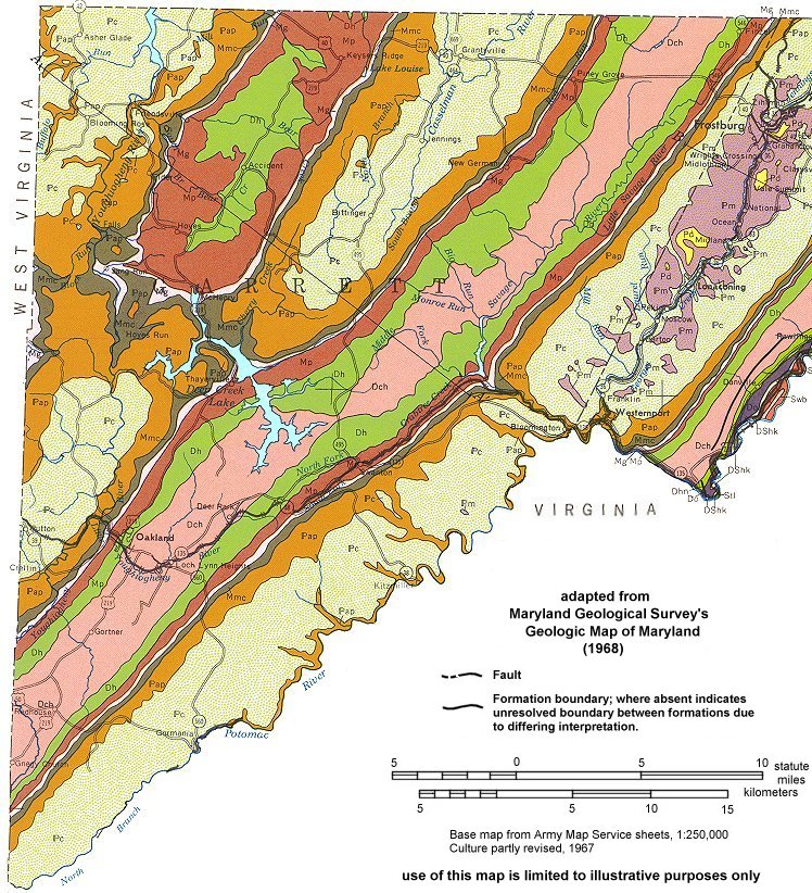 Geologic Map of Garrett County (1968)